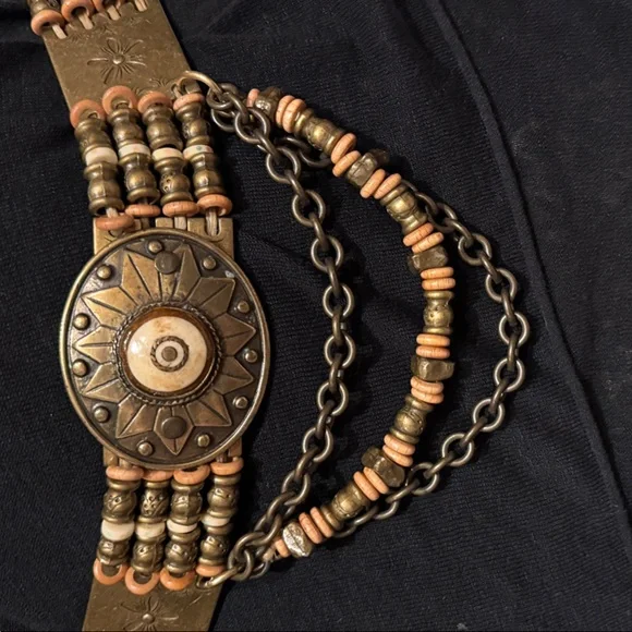 Streets Ahead Vintage Gold and Bronze Chain Belt - www  display picture 2